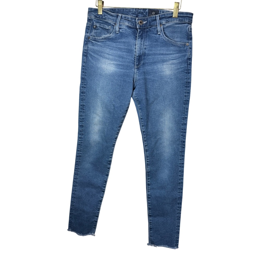 AG‎ Adriano Goldschmied Farrah Skinny Jeans Blue Raw Hem 29R ESR1777-RH-NDW